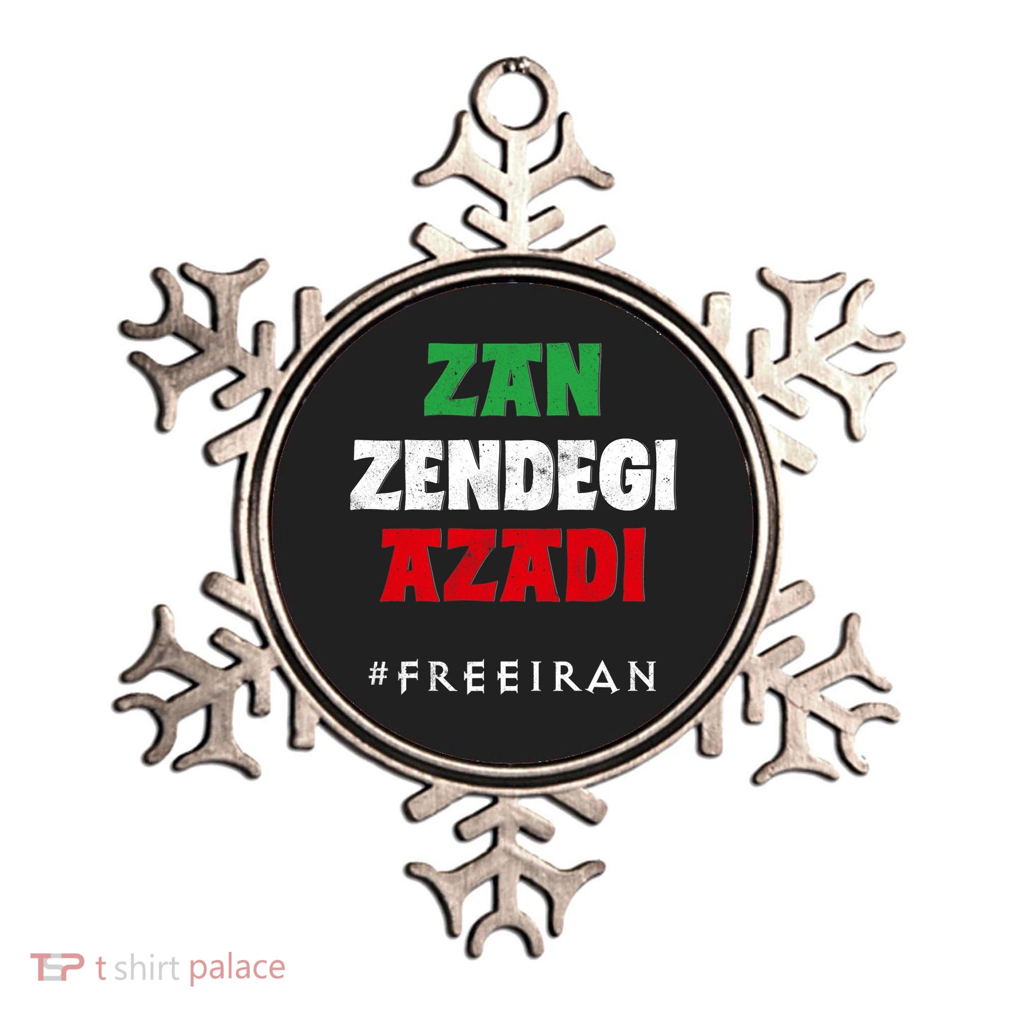 Iranian Flag ZAN ZENDEGI AZADI Support Iranian Women Protest Ornament