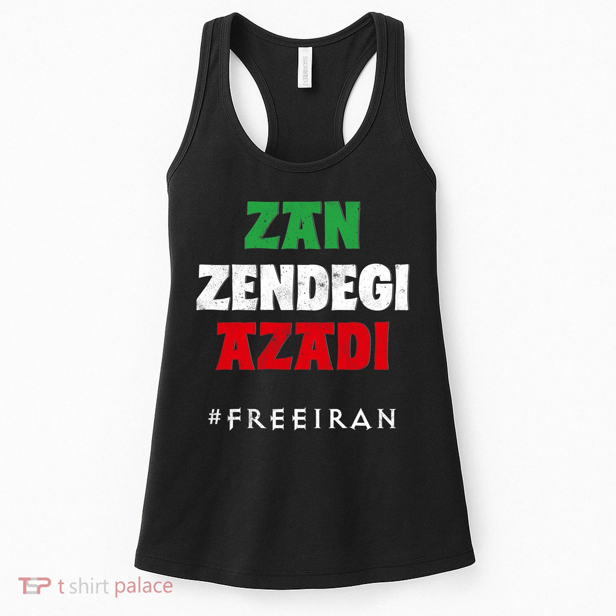 Iranian Flag ZAN ZENDEGI AZADI Support Iranian Women Protest Women's Tank Top