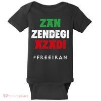 Iranian Flag ZAN ZENDEGI AZADI Support Iranian Women Protest Baby Bodysuit thumb 0
