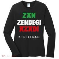 Iranian Flag ZAN ZENDEGI AZADI Support Iranian Women Protest Women's Long Sleeve Shirt thumb 0