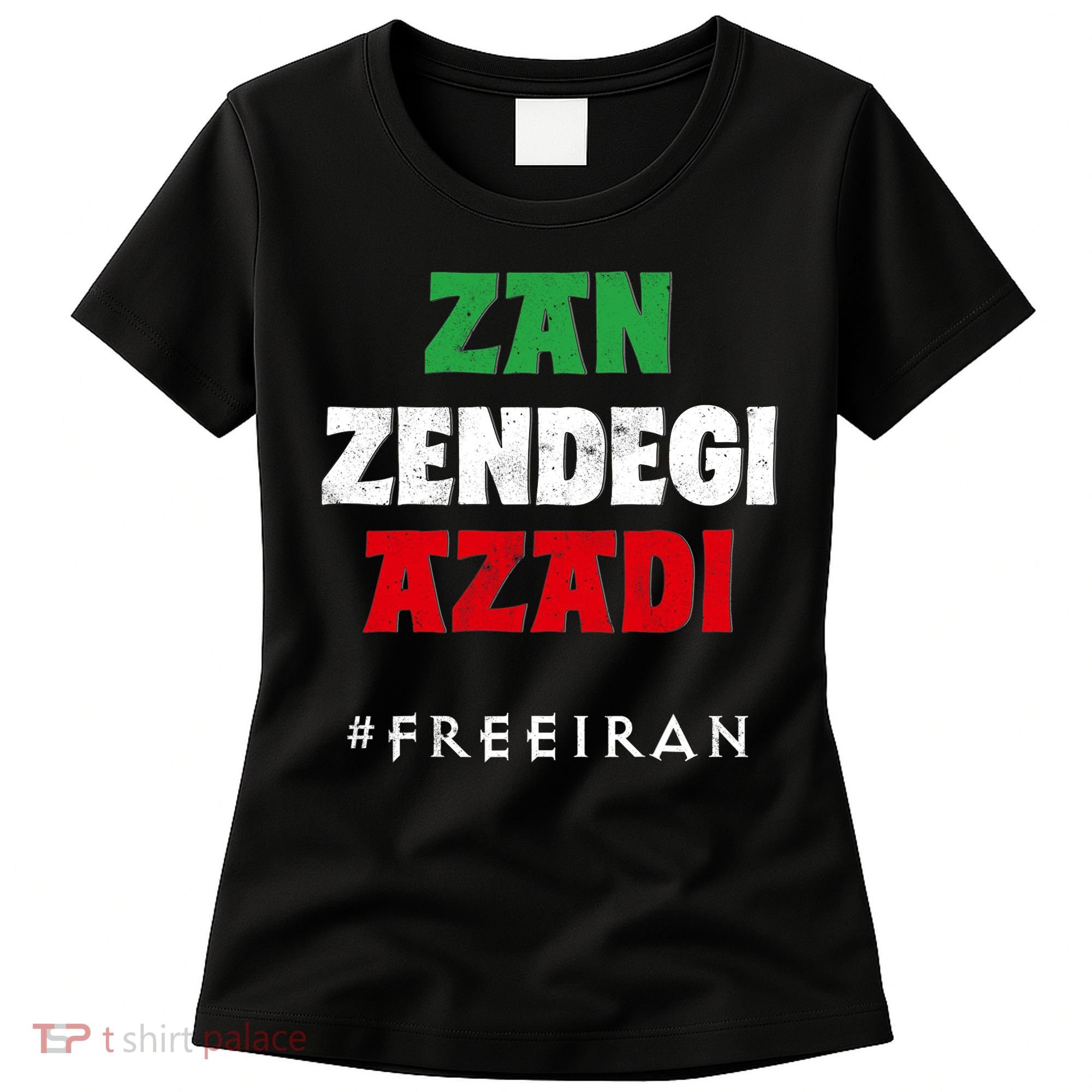 Iranian Flag ZAN ZENDEGI AZADI Support Iranian Women Protest Women's T-Shirt