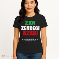Iranian Flag ZAN ZENDEGI AZADI Support Iranian Women Protest Women's T-Shirt thumb 4