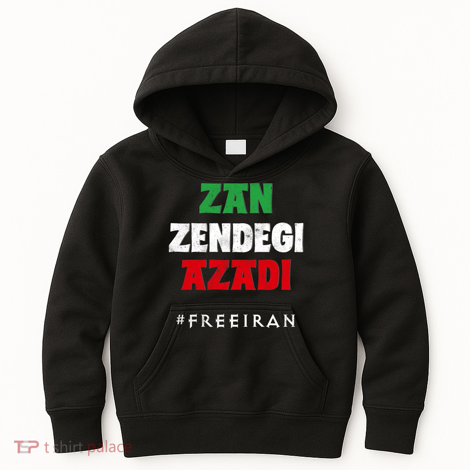 Iranian Flag ZAN ZENDEGI AZADI Support Iranian Women Protest Kids Hoodie