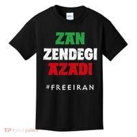 Iranian Flag ZAN ZENDEGI AZADI Support Iranian Women Protest Kids T-Shirt thumb 0
