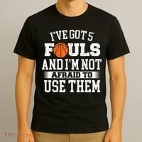 IVe Got 5 Fouls Basketball Player Ball Shooting T-Shirt thumb 3