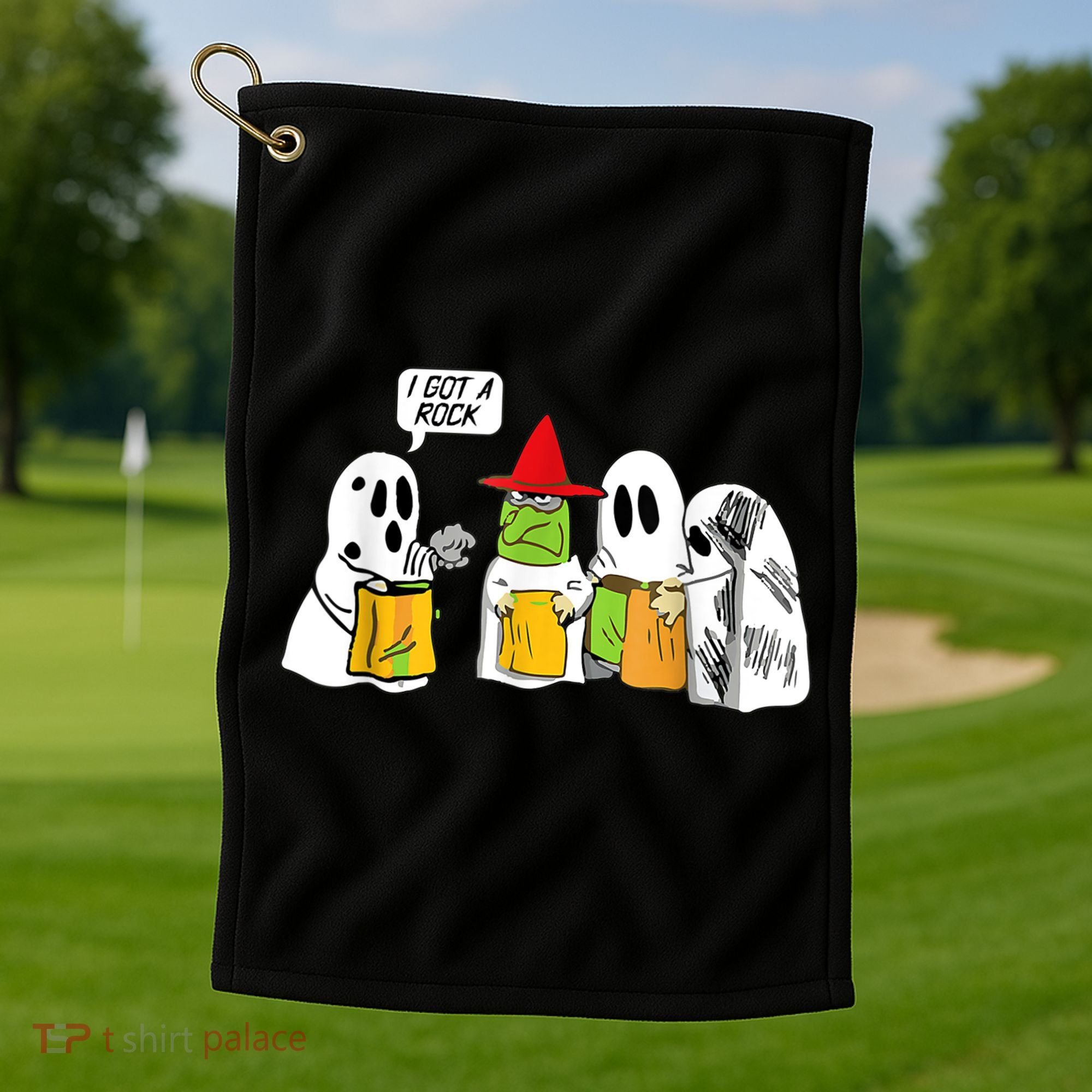 I Got A Rock Ghost, Halloween Party Golf Towel