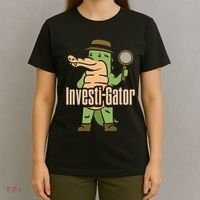 Investi Gator Alligator Spy Private Detective Investigator T-Shirt thumb 4