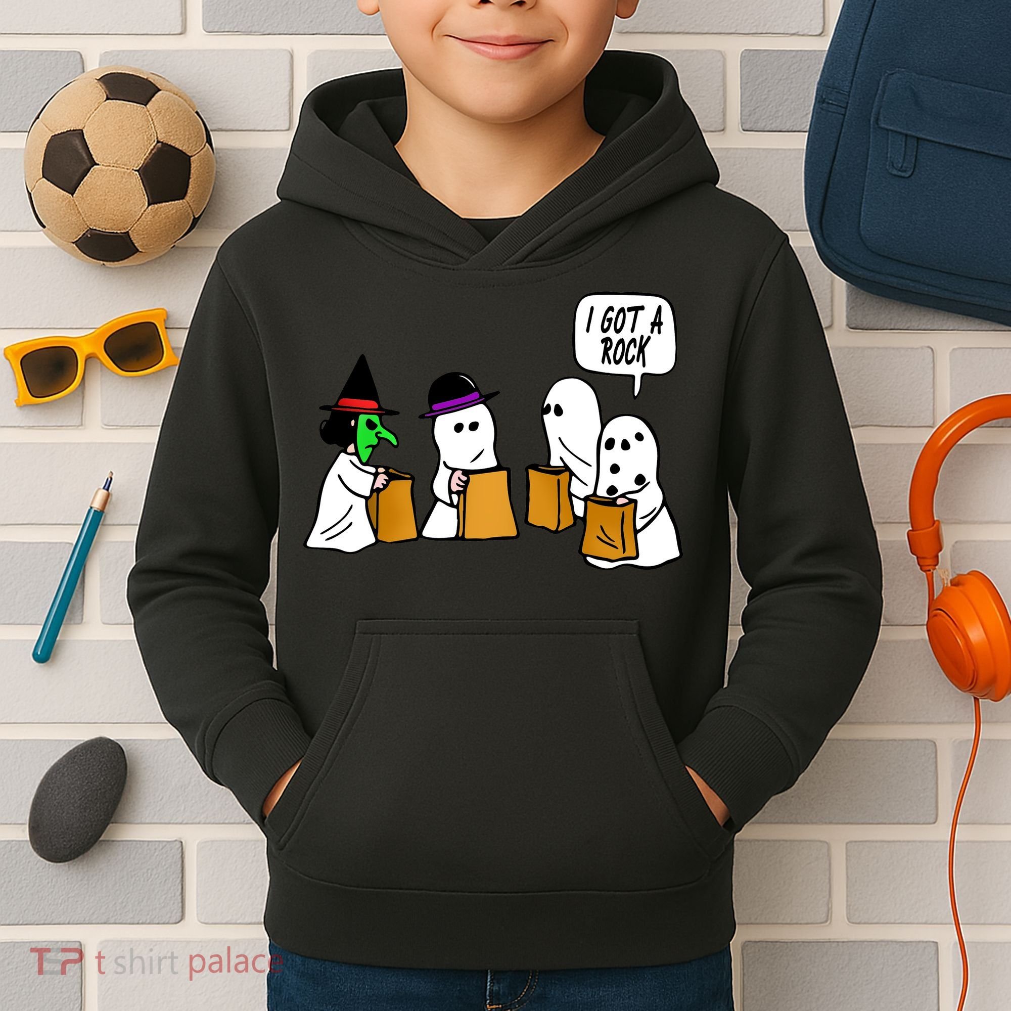I Got A Rock Halloween Trick Or Treat Kids Hoodie