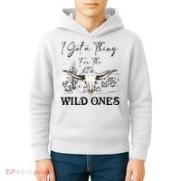 I Got A Thing For The Wild Ones Western Kids Hoodie thumb 4