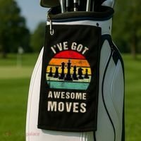 I've Got Awesome Moves Chess Player Funny Chess Player Golf Towel thumb 2