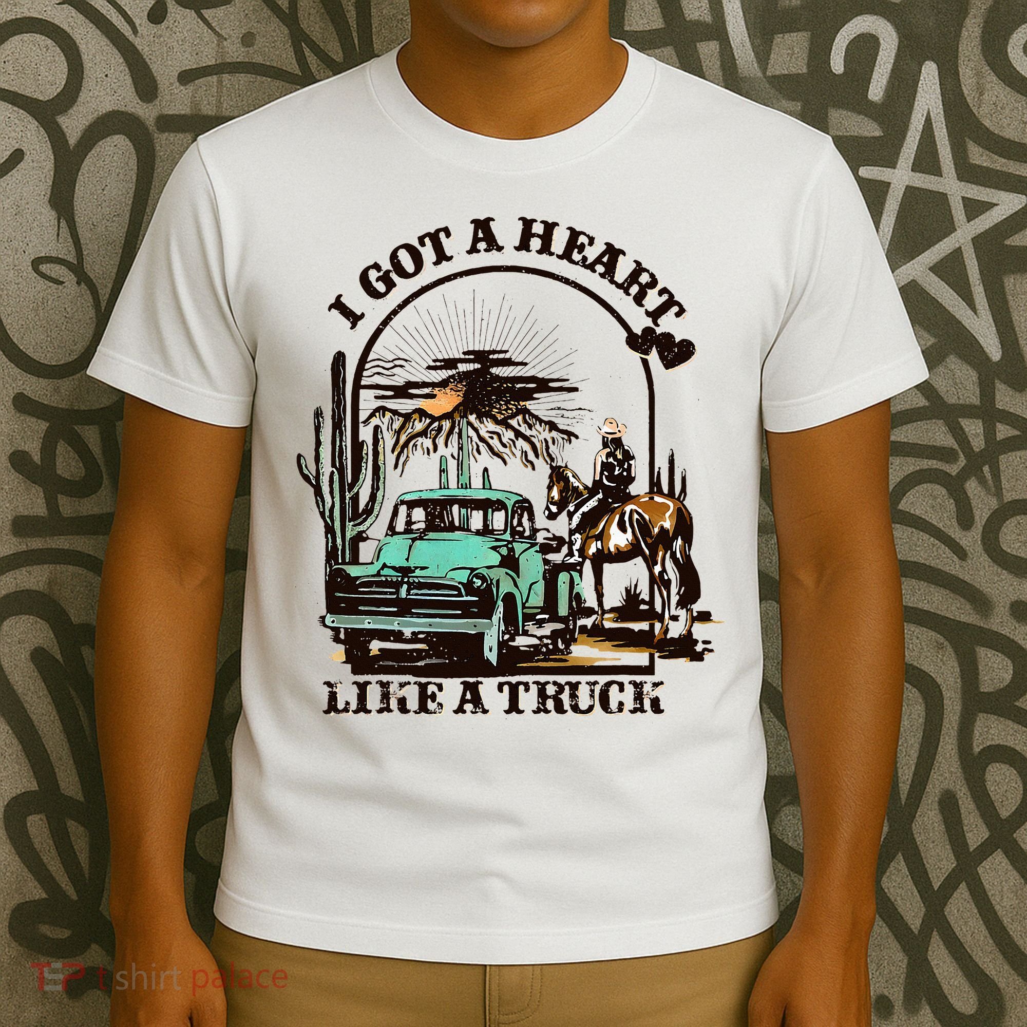 I Got A Heart Like A Truck Western Country Music Cowboy T-Shirt