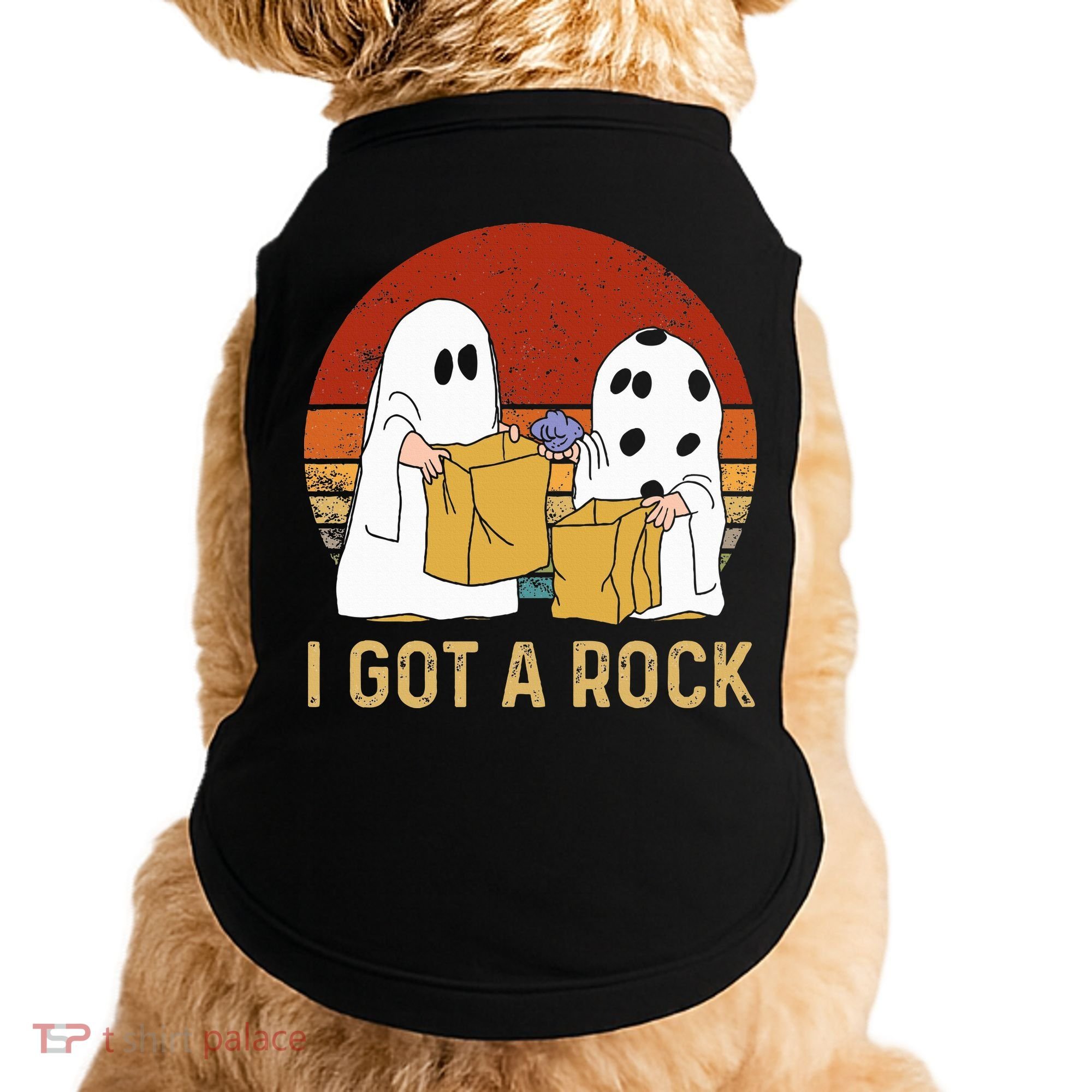 I Got A Rock Halloween Trick Or Treat Ghost Doggie Tank