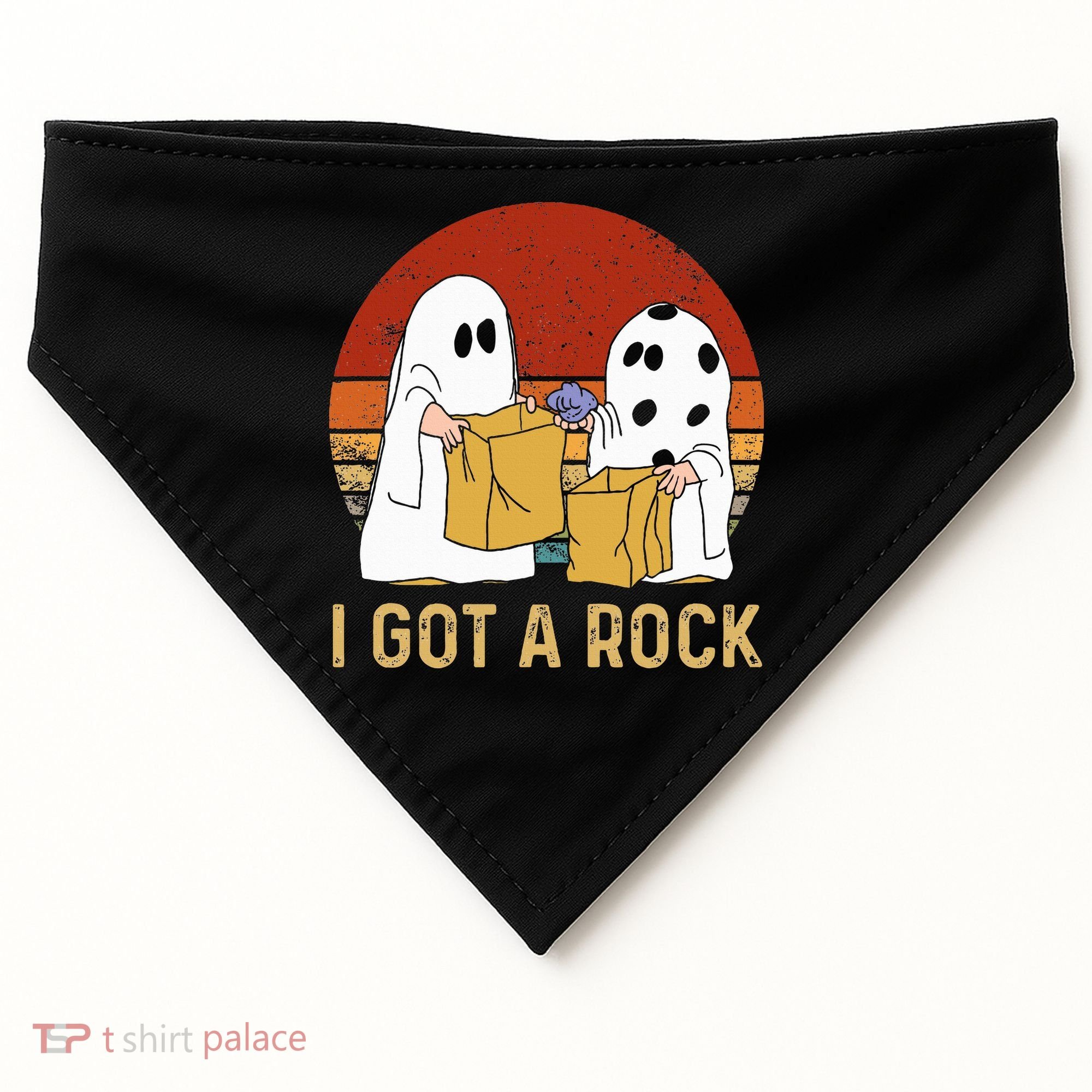 I Got A Rock Halloween Trick Or Treat Ghost USA-Made Doggie Bandana