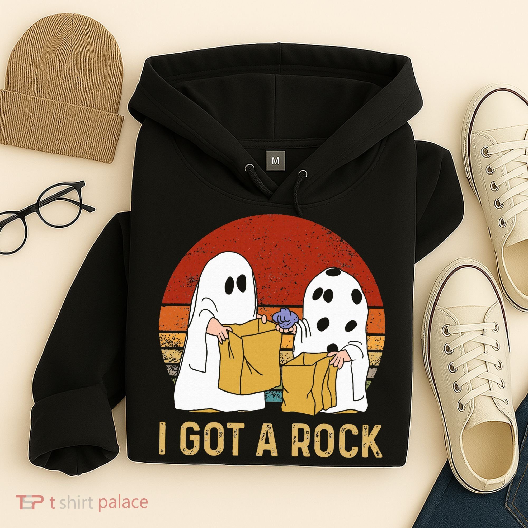 I Got A Rock Halloween Trick Or Treat Ghost Hoodie