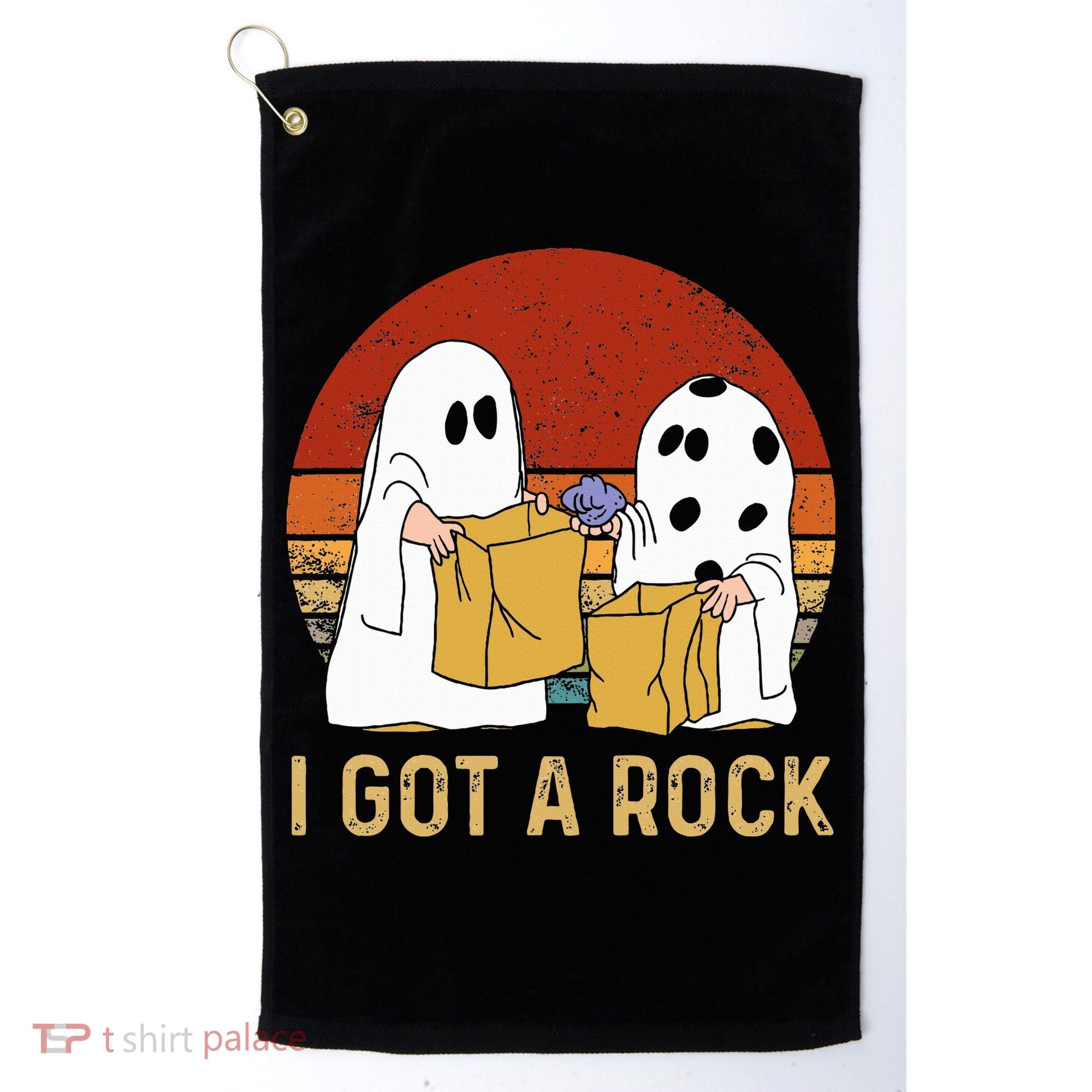 I Got A Rock Halloween Trick Or Treat Ghost Golf Towel