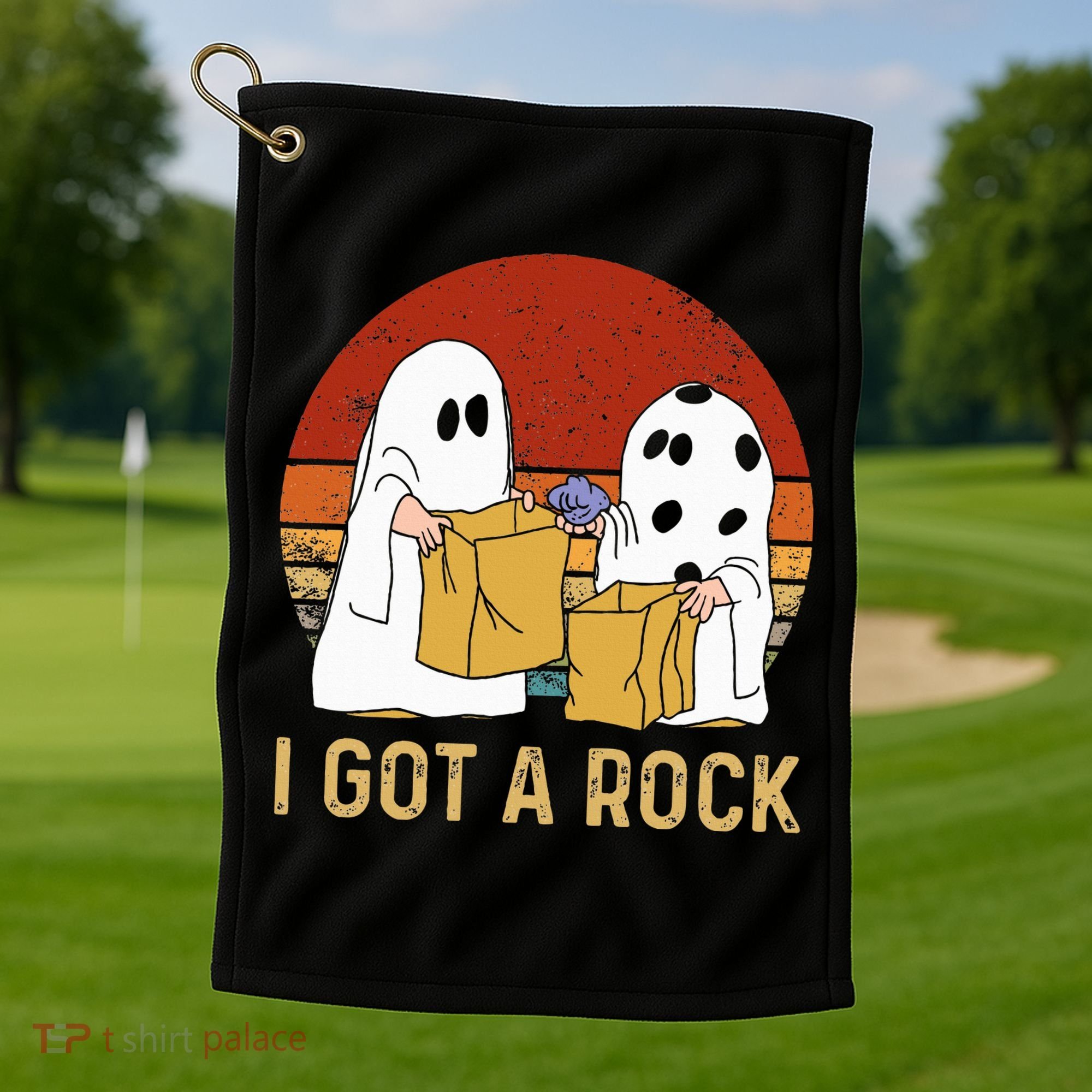 I Got A Rock Halloween Trick Or Treat Ghost Golf Towel