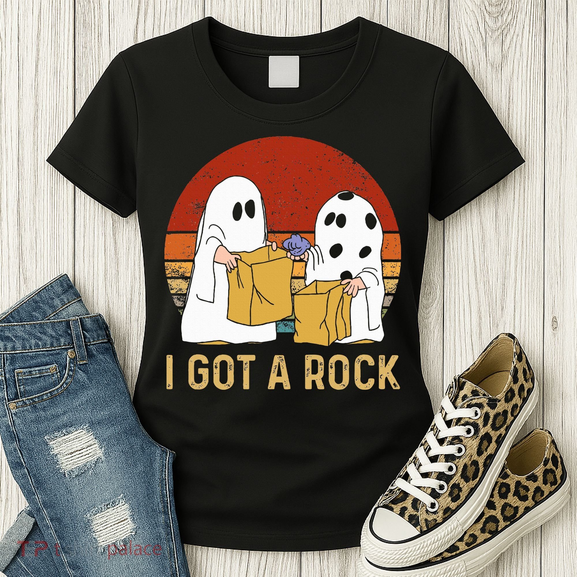 I Got A Rock Halloween Trick Or Treat Ghost Women's T-Shirt