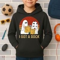 I Got A Rock Halloween Trick Or Treat Ghost Kids Hoodie thumb 2