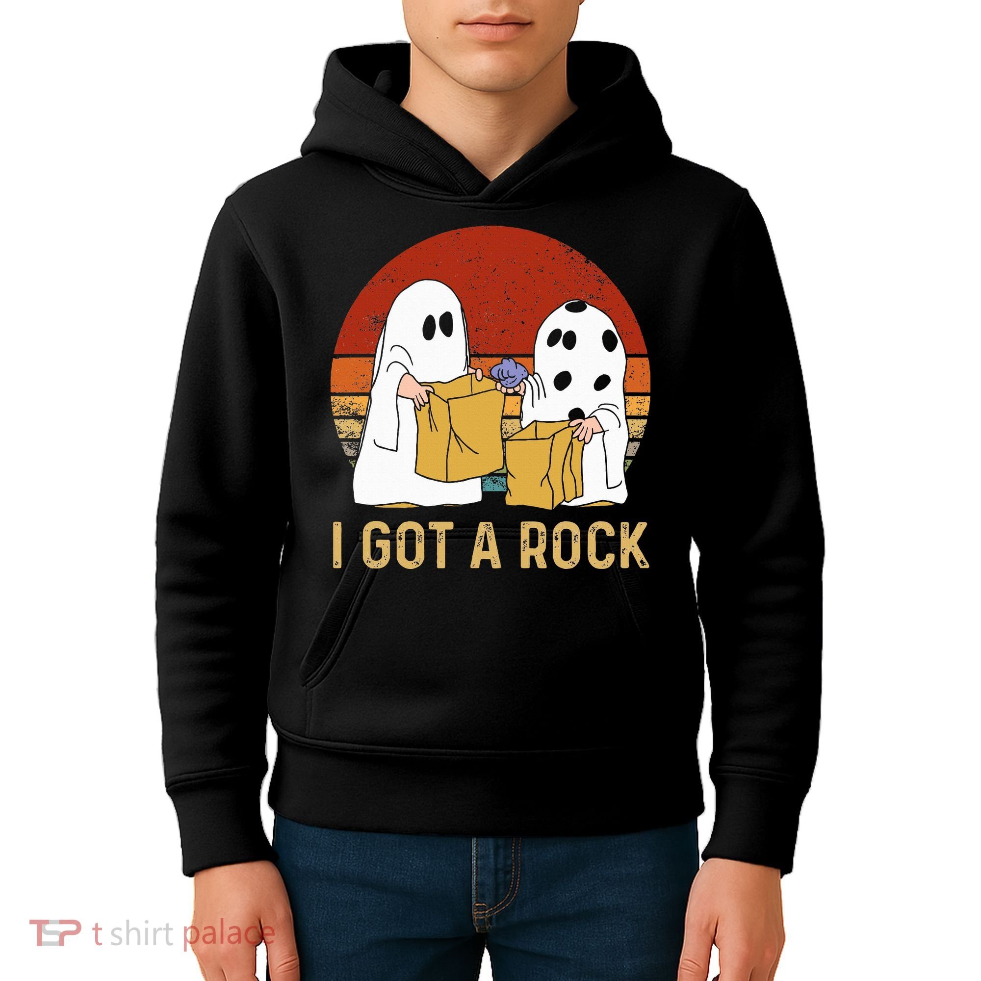 I Got A Rock Halloween Trick Or Treat Ghost Kids Hoodie