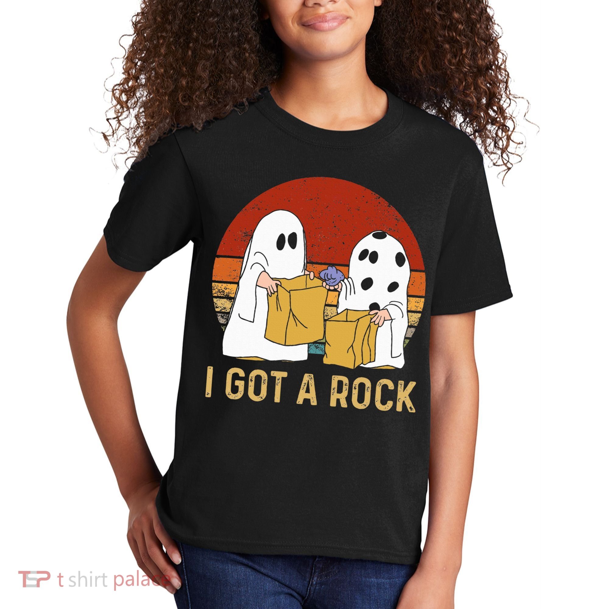 I Got A Rock Halloween Trick Or Treat Ghost Kids T-Shirt