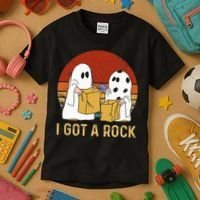I Got A Rock Halloween Trick Or Treat Ghost Kids T-Shirt thumb 3