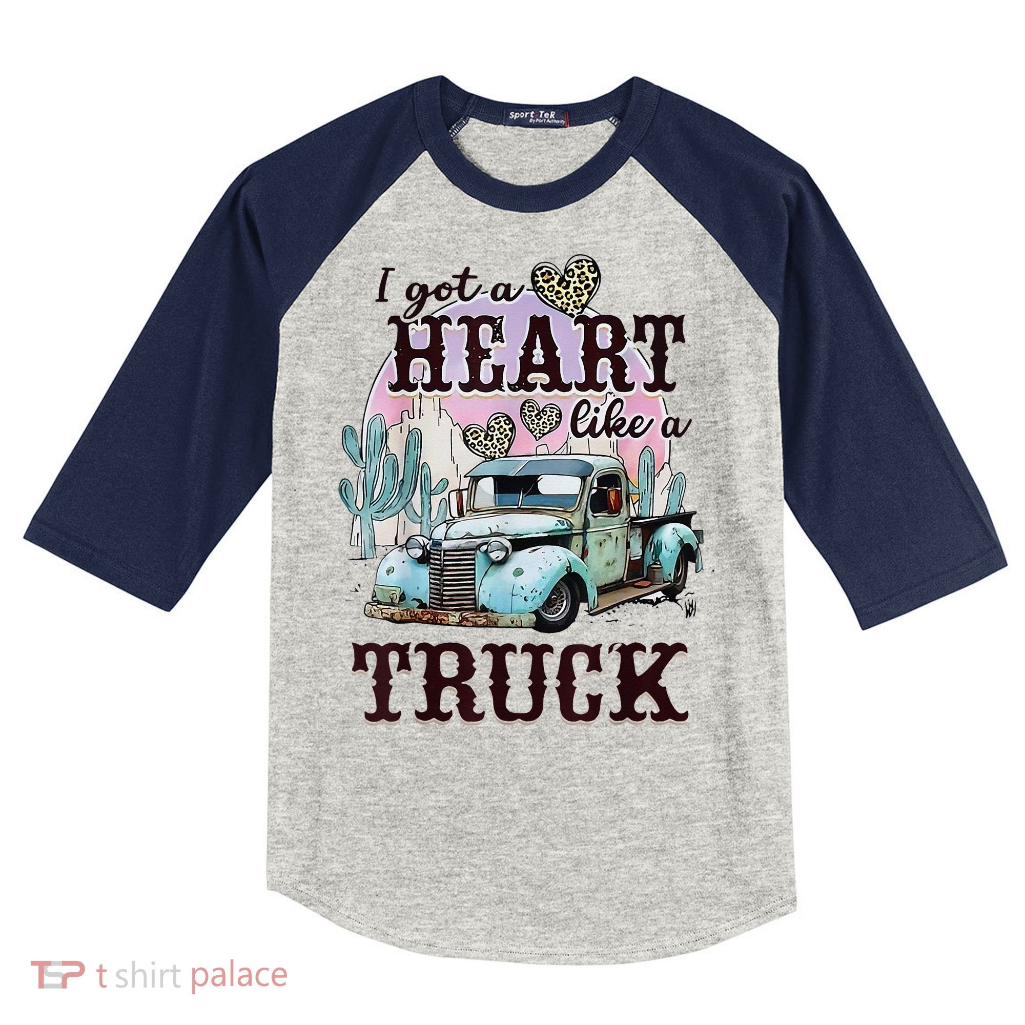 I Got A Heart Like A Truck Runs On Dreams Kids Colorblock Raglan Jersey