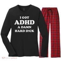 I Got Adhd A Damn Hard D Women's Long Sleeve Flannel Pajama Set  thumb 0