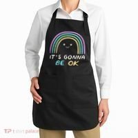 It's Gonna Be Ok Rainbow Smiley Face Positive Quote Apron thumb 2
