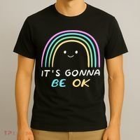It's Gonna Be Ok Rainbow Smiley Face Positive Quote T-Shirt thumb 3