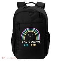 It's Gonna Be Ok Rainbow Smiley Face Positive Quote Backpack thumb 0