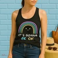 It's Gonna Be Ok Rainbow Smiley Face Positive Quote Women's Tank Top thumb 2