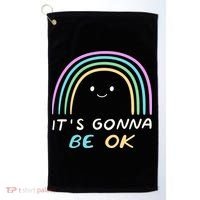 It's Gonna Be Ok Rainbow Smiley Face Positive Quote Golf Towel thumb 0
