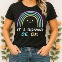 It's Gonna Be Ok Rainbow Smiley Face Positive Quote Women's T-Shirt thumb 2