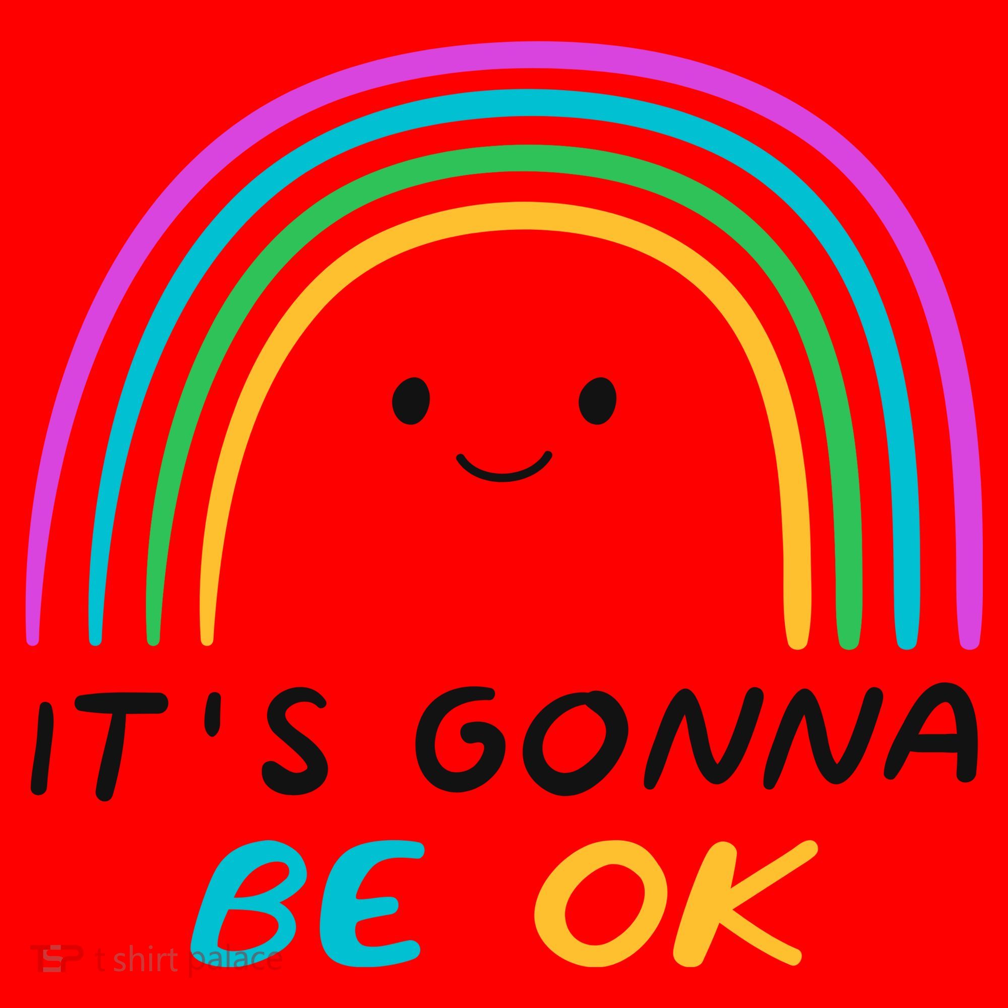 It's Gonna Be Ok Rainbow Smiley Face Positive Quote Santa Hat