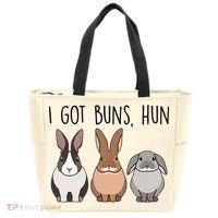 I Got Buns Hun Bunny Mom Cute Rabbit Lover Rabbit Mama Gift Tote Bag thumb 0