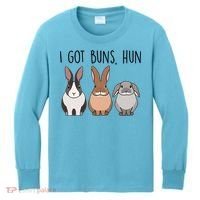 I Got Buns Hun Bunny Mom Cute Rabbit Lover Rabbit Mama Gift Kids Long Sleeve Shirt thumb 0