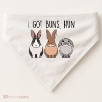 I Got Buns Hun Bunny Mom Cute Rabbit Lover Rabbit Mama Gift USA-Made Doggie Bandana thumb 0