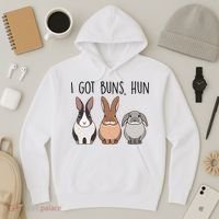 I Got Buns Hun Bunny Mom Cute Rabbit Lover Rabbit Mama Gift Hoodie thumb 3