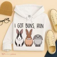 I Got Buns Hun Bunny Mom Cute Rabbit Lover Rabbit Mama Gift Hoodie thumb 4