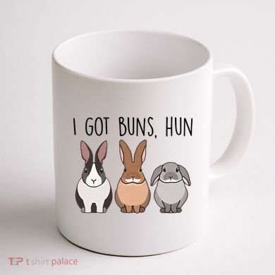 I Got Buns Hun Bunny Mom Cute Rabbit Lover Rabbit Mama Gift Coffee Mug back