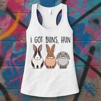 I Got Buns Hun Bunny Mom Cute Rabbit Lover Rabbit Mama Gift Women's Tank Top thumb 3