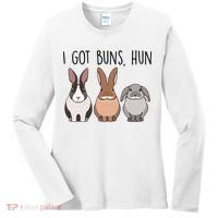I Got Buns Hun Bunny Mom Cute Rabbit Lover Rabbit Mama Gift Women's Long Sleeve Shirt thumb 0