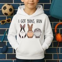 I Got Buns Hun Bunny Mom Cute Rabbit Lover Rabbit Mama Gift Kids Hoodie thumb 2