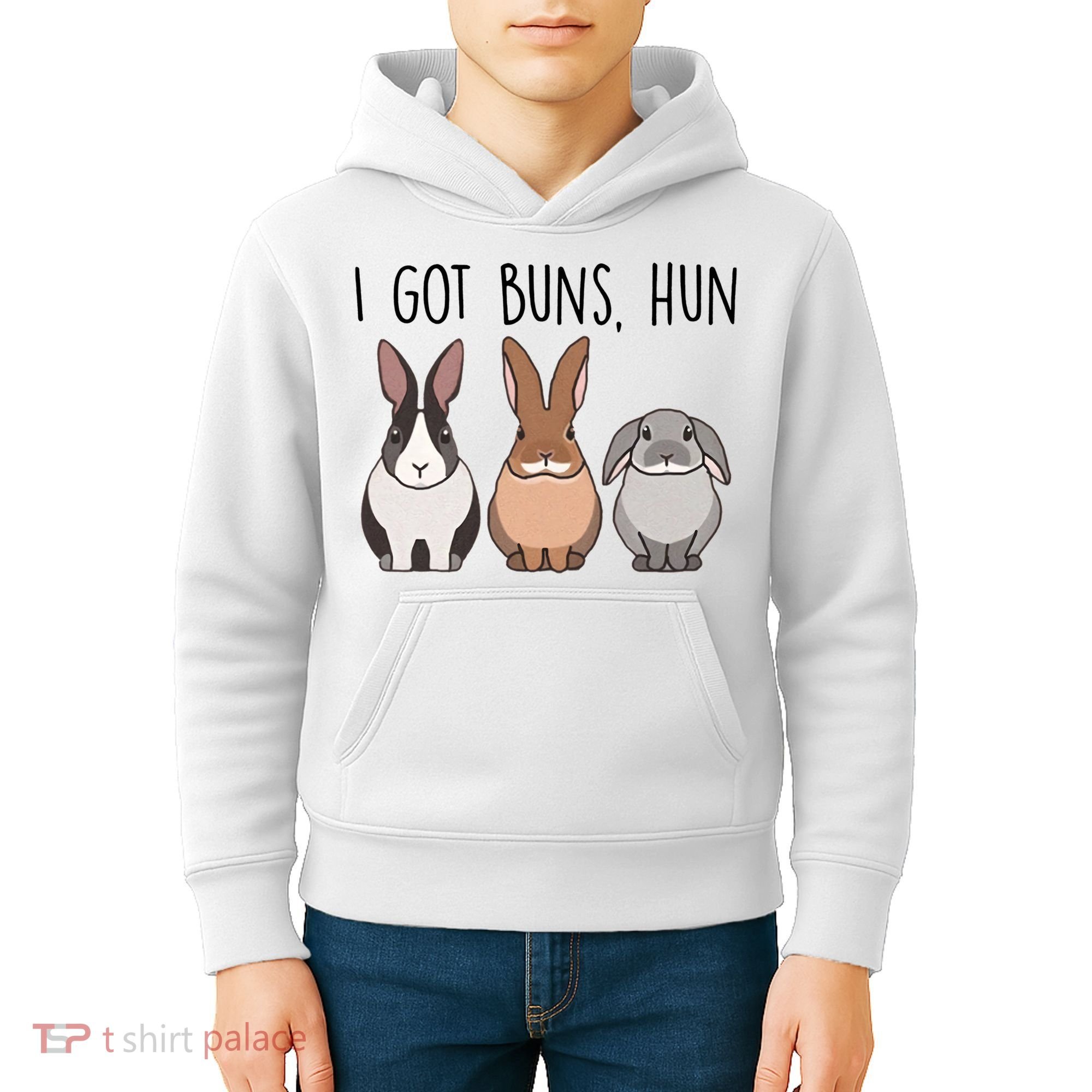 I Got Buns Hun Bunny Mom Cute Rabbit Lover Rabbit Mama Gift Kids Hoodie