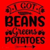 I Got Beans Greens Potatoes For Thanksgiving Turkey Santa Hat thumb 1