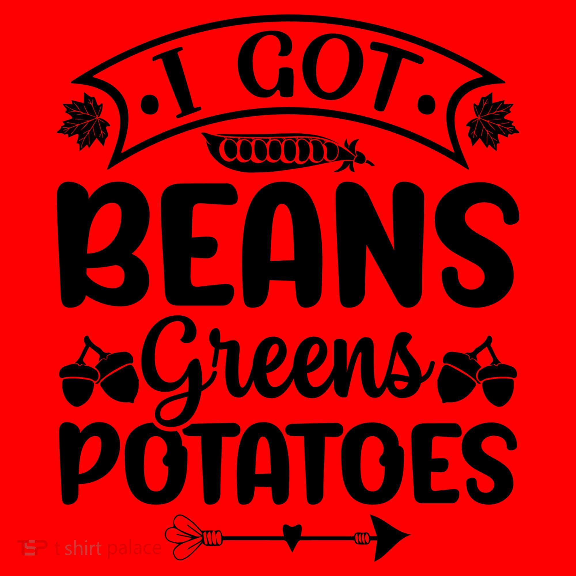 I Got Beans Greens Potatoes For Thanksgiving Turkey Santa Hat