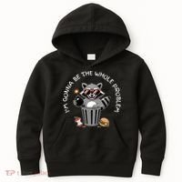 I'm Gonna Be The Whole Problem Funny Raccoon Whole Problem  Kids Hoodie thumb 0