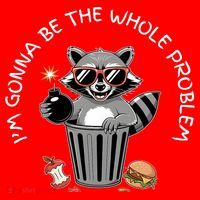 I'm Gonna Be The Whole Problem Funny Raccoon Whole Problem  Santa Hat thumb 1