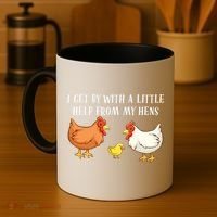 I Get By With A Little Help From My Hens Chicken Lovers Coffee Mug thumb 4
