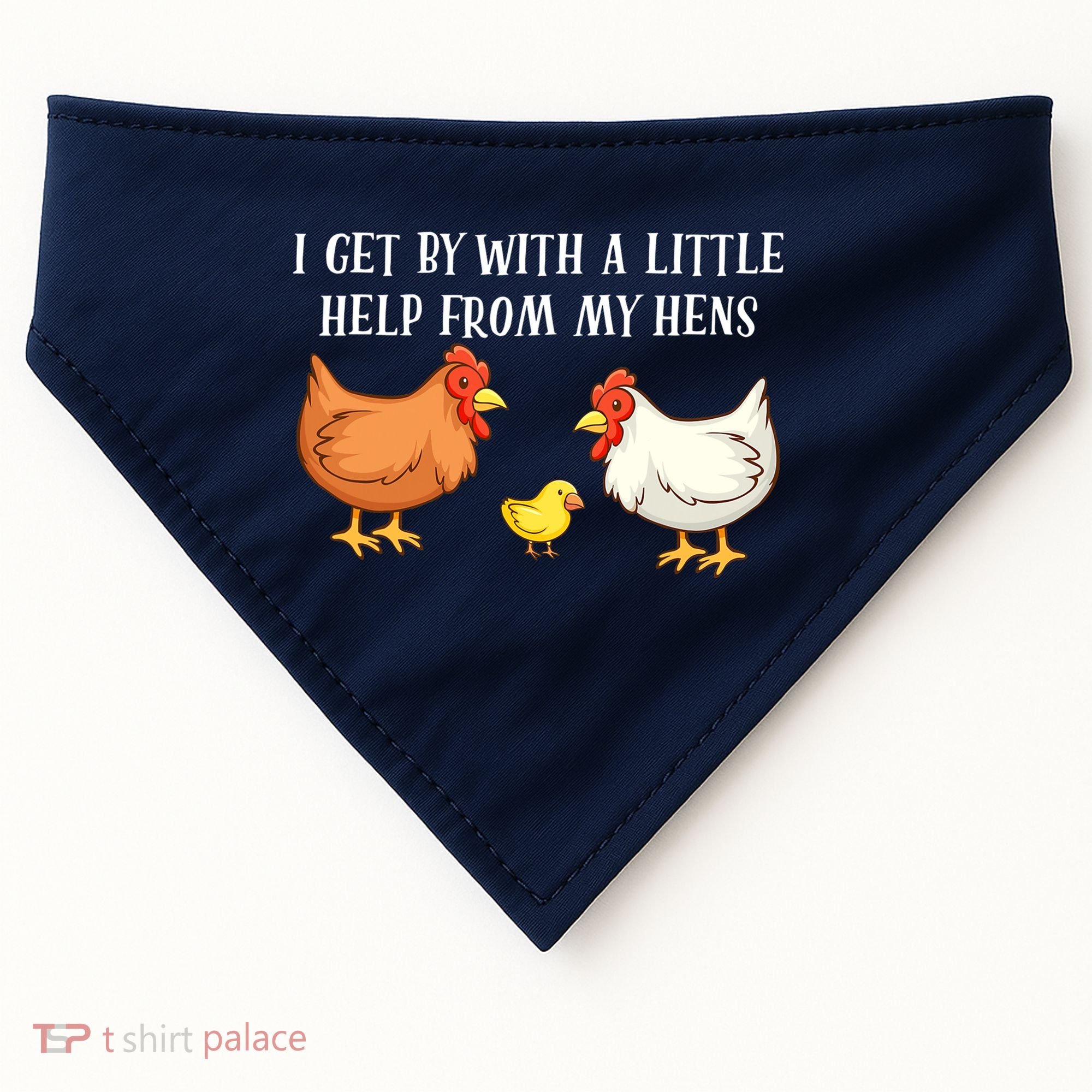 I Get By With A Little Help From My Hens Chicken Lovers USA-Made Doggie Bandana